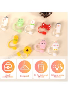 spa luxetique 9 Straw Lids for Stanley Cup 30 to 40 oz, Glass Shaped Straw Lids Silicone Straw Lids Straw Tip Covers Reusable Straw Stoppers Soft and Cute Straw Dispensing Tips for 8 to 10 mm Stanley Cup Straws  - Image 5