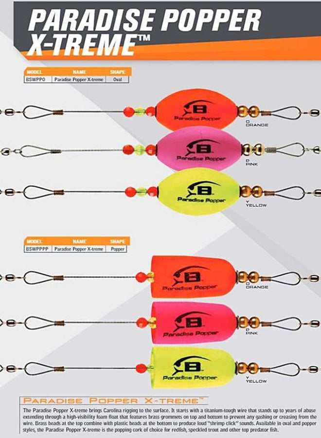 BOMBER Salt Water Paradise Popper Xtreme Jigs, Oval Yellow - Image 2