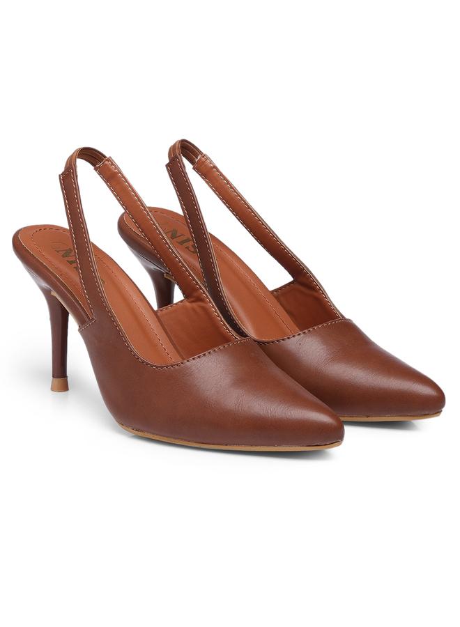 GNIST GNIST Plain Pointed Toe Stiletto Heel Slingback Shoes  - Image 4