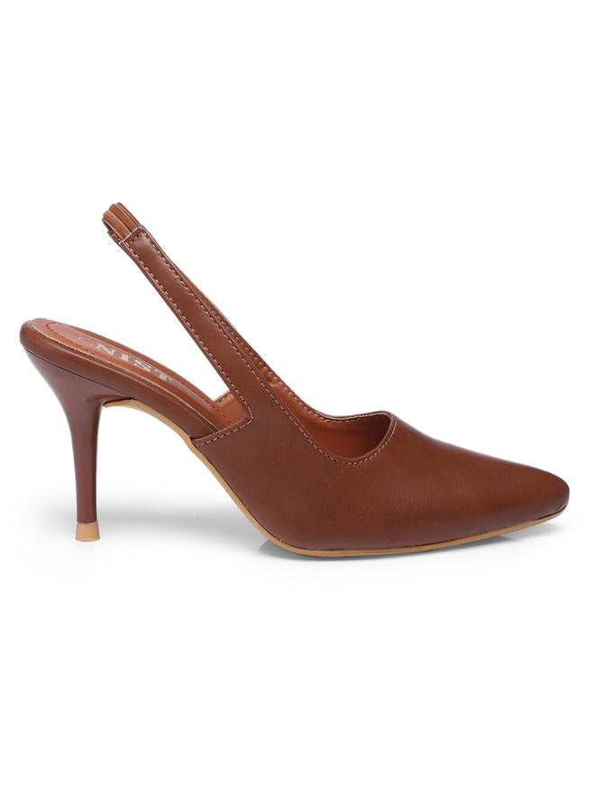 GNIST GNIST Plain Pointed Toe Stiletto Heel Slingback Shoes  - Image 5