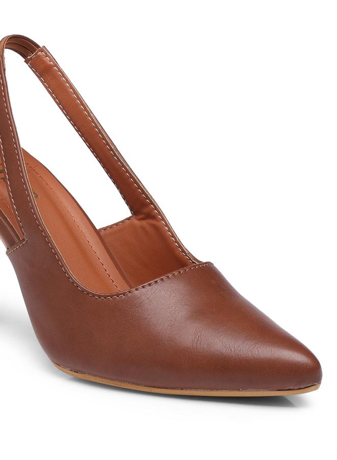 GNIST GNIST Plain Pointed Toe Stiletto Heel Slingback Shoes  - Image 3