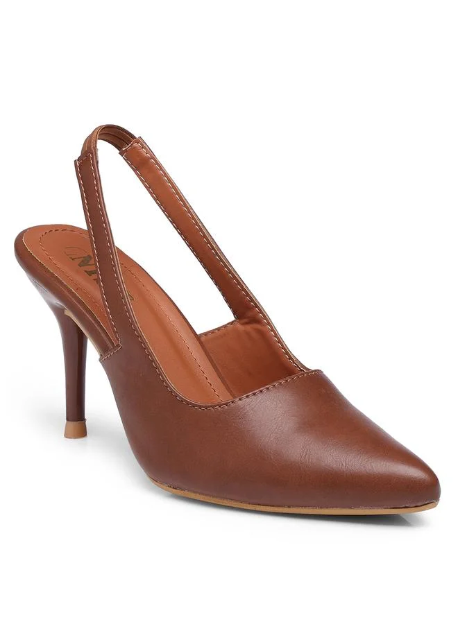 GNIST GNIST Plain Pointed Toe Stiletto Heel Slingback Shoes
