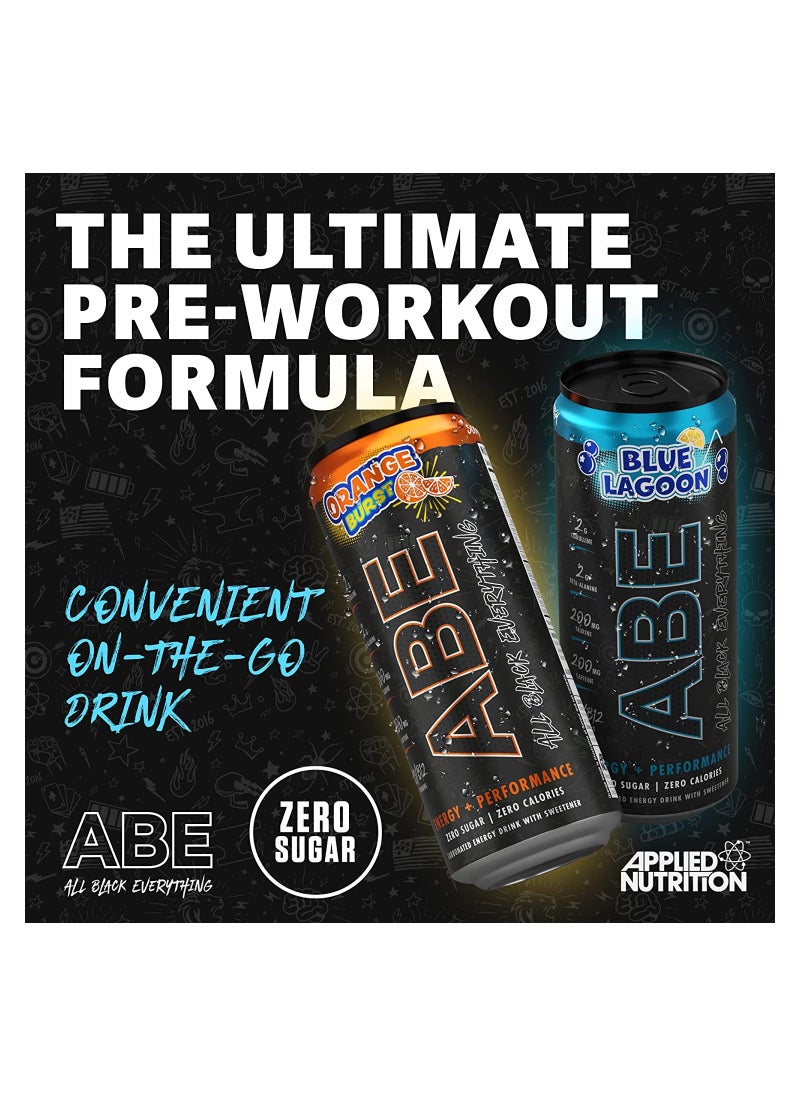 Applied Nutrition علب ABE قبل التمرين - كل شيء أسود للطاقة + مشروب الأداء، مشروبات غازية ABE خالية من السكر مع الكافيين - عبوة من 12 علبة × 330 مل - عنب أمريكي  - Image 3