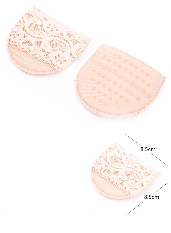10-Pairs Women's Toe Topper Socks,Lace Style Forefoot Half Socks,High Heel Shoes Anti Slip and Pain Reducing Foot Pads,Invisible Foot Protection Socks,One Size,Colour Beige - Image 3