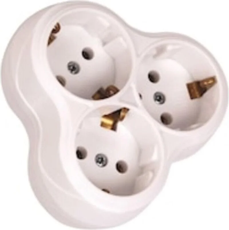 Elbi Grounded Golyat Socket Triple Socket Multiplexer Grounded