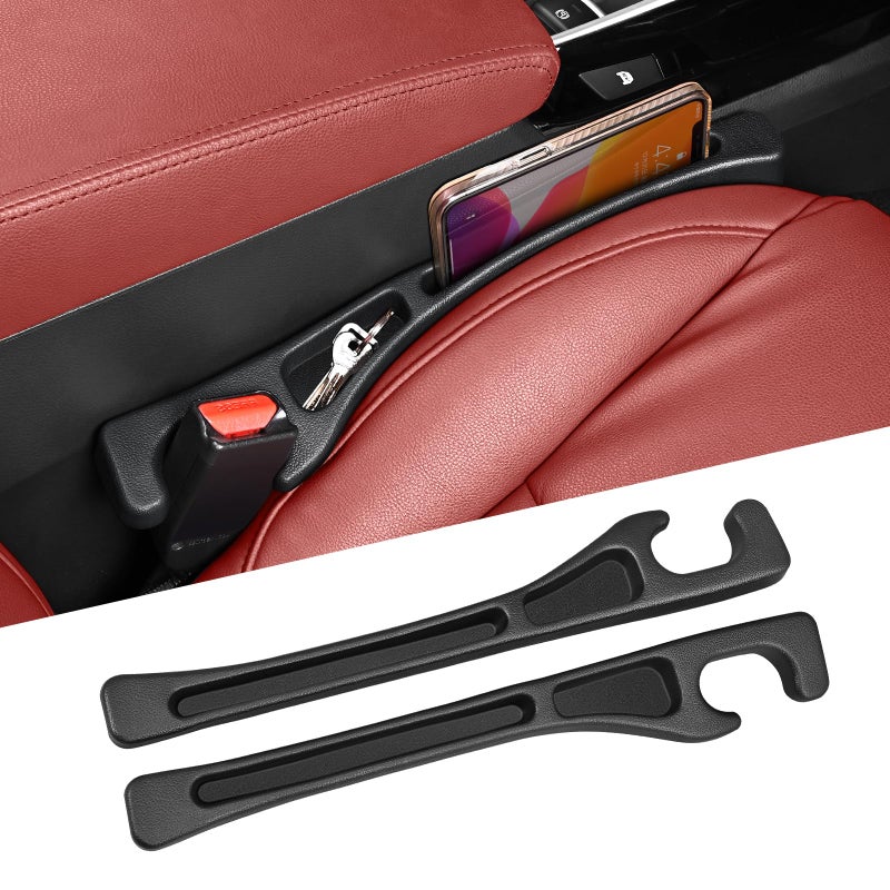 Edotim Car Seat Accessories  Car Seat Gap Filler  Car Organizers And Storage With Phone Holder  Car Interior Accessories Fit Sedan Suv Truck -2Pcs Black - Image 1