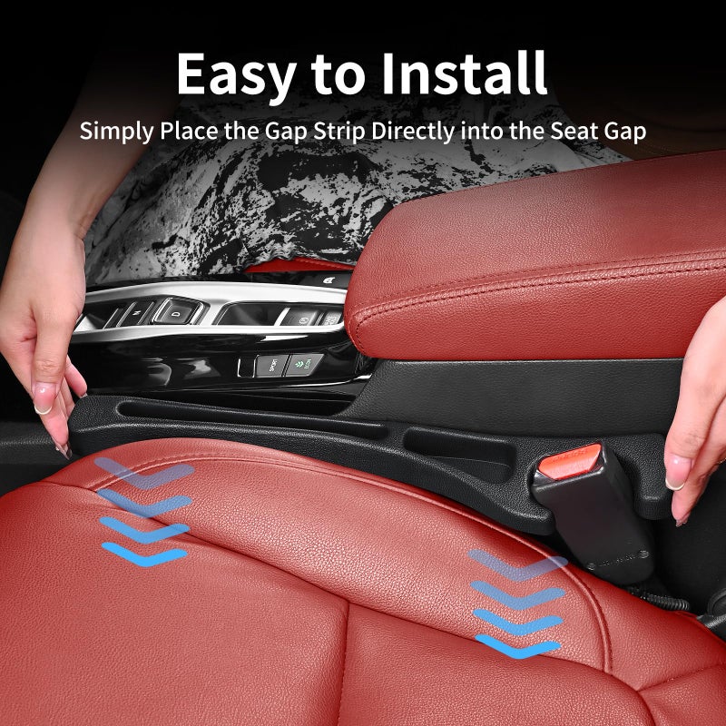 Edotim Car Seat Accessories  Car Seat Gap Filler  Car Organizers And Storage With Phone Holder  Car Interior Accessories Fit Sedan Suv Truck -2Pcs Black - Image 4
