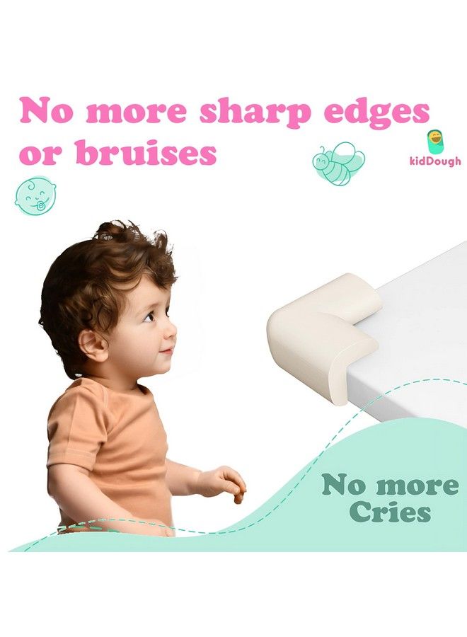 KidDough Baby Proofing Extra Thick Safety Soft Cushion Edge Corner Protector Guard For Kids Safety 10 Pcs (Pre Taped) (Off White;Beige) - Image 5