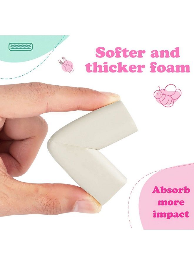 KidDough Baby Proofing Extra Thick Safety Soft Cushion Edge Corner Protector Guard For Kids Safety 10 Pcs (Pre Taped) (Off White;Beige) - Image 3