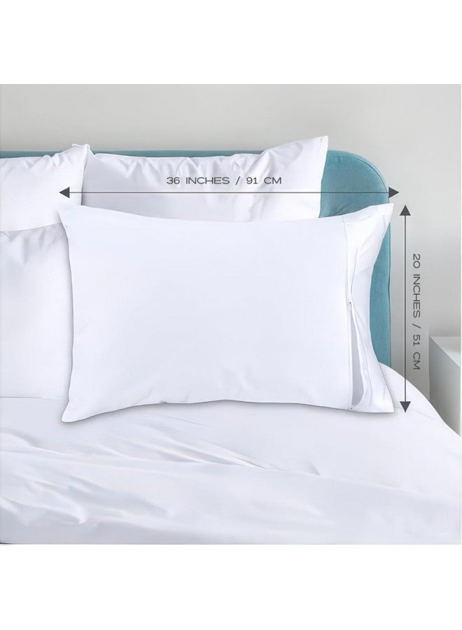 White Classic White Classic Zippered Style Pillow case Cover - Luxury Collection 200 Thread Count, Soft Quiet Zippered Pillow Protectors, King Size, 6 Pack  - Image 3
