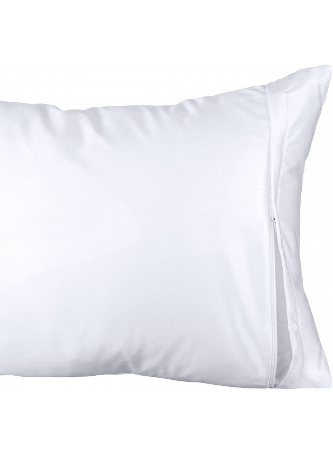 White Classic White Classic Zippered Style Pillow case Cover - Luxury Collection 200 Thread Count, Soft Quiet Zippered Pillow Protectors, King Size, 6 Pack  - Image 2
