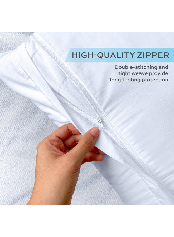 White Classic White Classic Zippered Style Pillow case Cover - Luxury Collection 200 Thread Count, Soft Quiet Zippered Pillow Protectors, King Size, 6 Pack  - Image 4
