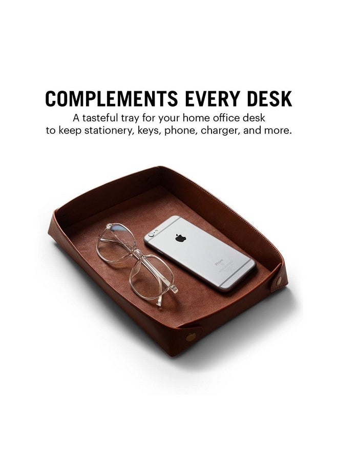 DailyObjects DailyObjects Combo Super Smooth Tan Large Premium Vegan Leather Reversible, Water Resistent Turf Desk Mat | Anti-Skid | Anti-Slip | 85 * 45 cm | Vegan Leather Tan Desk Tray Organiser - Set of 2  - Image 4