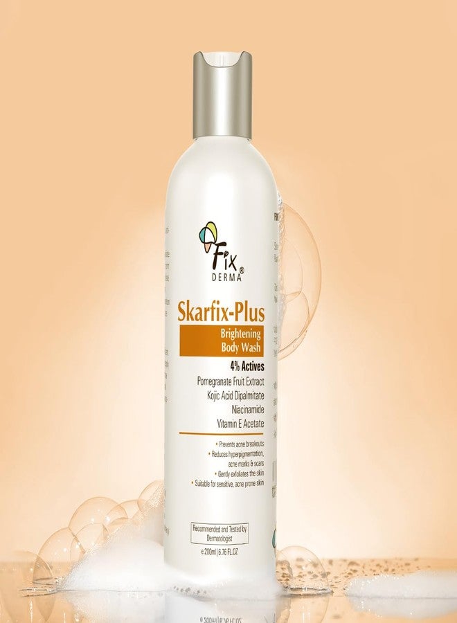 FIXDERMA غسول الجسم المشرق Fixderma Skarfix Plus مع 4% مكونات نشطة (حمض كوجيك، حمض النياسيناميد، وفيتامين E) | غسول الجسم المشرق للنساء والرجال | لعلاج فرط التصبغ وآثار حب الشباب - 200 مل - Image 2