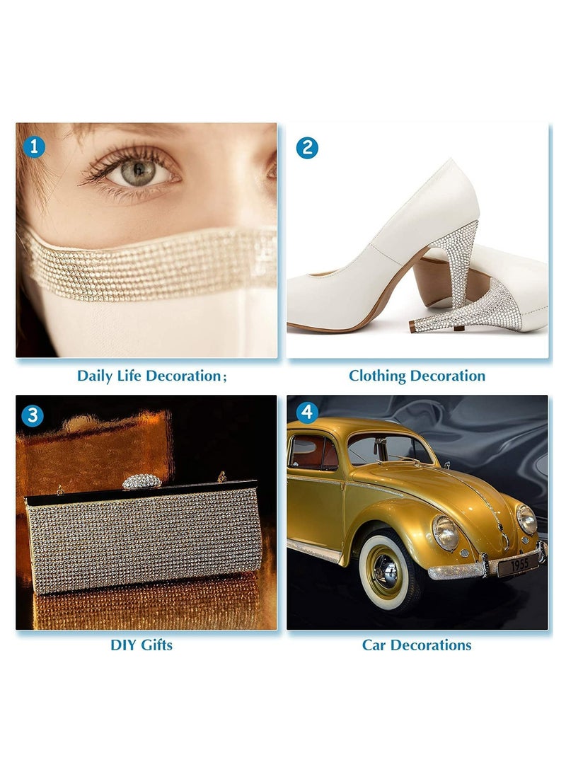 Rhinestone Sticker Sheet, Self-Adhesive Bling Crystal Stickers for Crafts, DIY Home Decor, Makeup Table, Phone, and Party Decoration (9.4" x 15.8") - Image 2