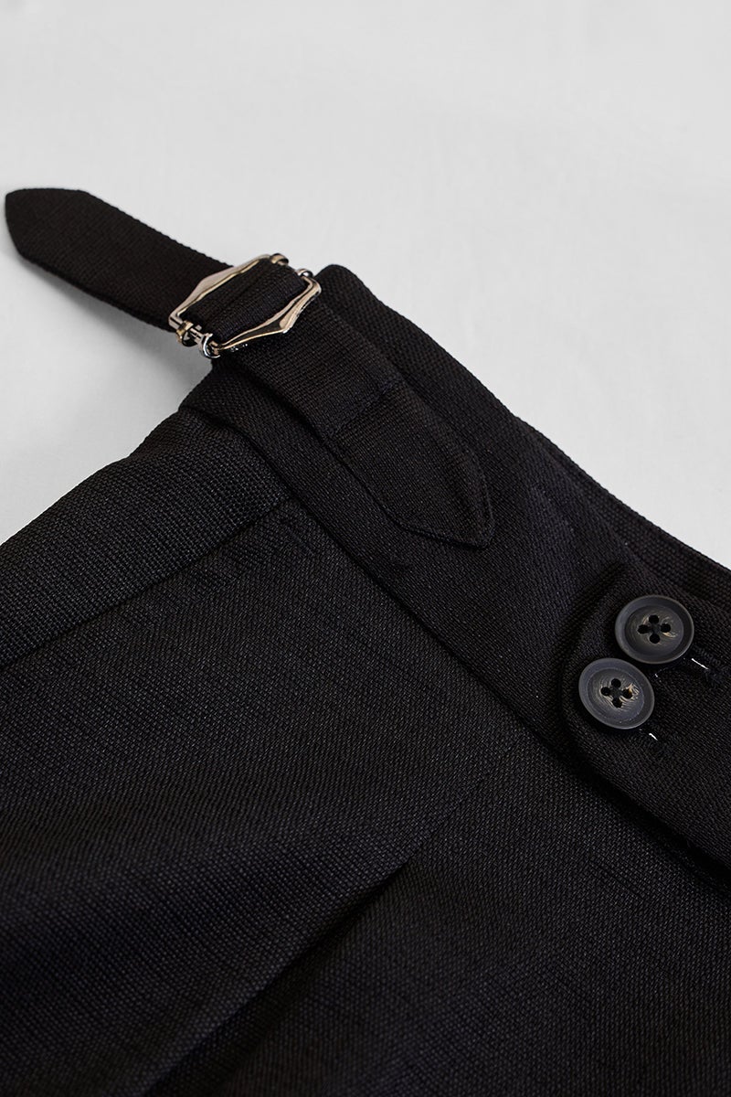 SNITCH Black Slim Fit Stretch Trousers - Image 5
