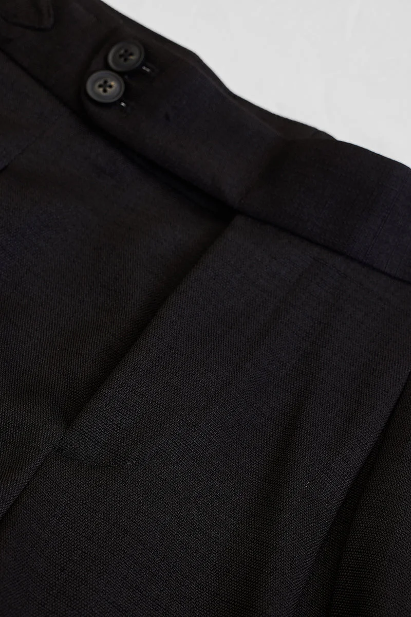 SNITCH Black Slim Fit Stretch Trousers