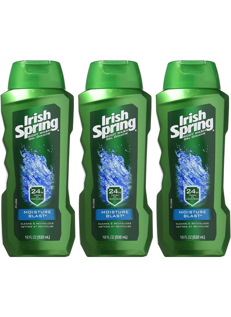 Irish Spring - Irish Spring Body Wash, Moisture Blast 18 oz (Pack of 3) - Image 1
