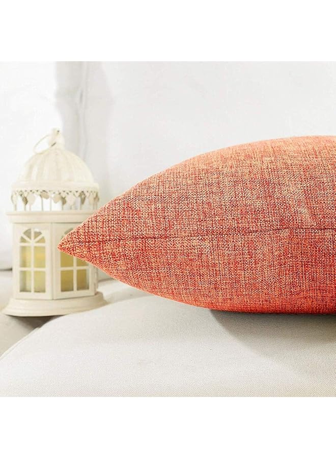 erorex Light Orange Linen Decorative Solid Filled Cushion 45X45Cm Am. Dc8025102570404 Kun - Image 3