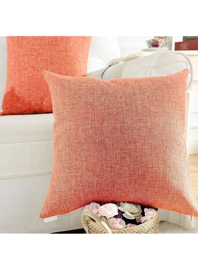 erorex Light Orange Linen Decorative Solid Filled Cushion 45X45Cm Am. Dc8025102570404 Kun - Image 2