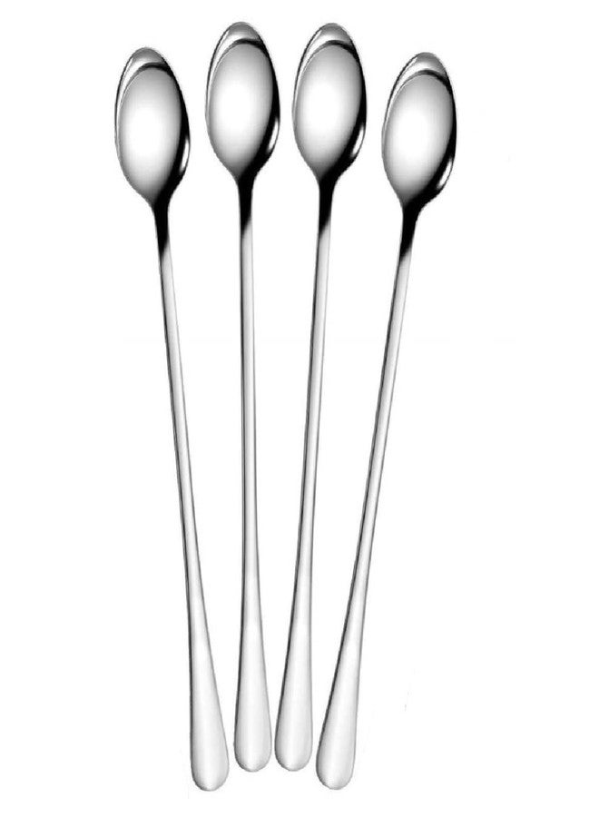 VishList Stainless Steel 4 Pcs Soda Spoons/Horlicks Spoon/Milkshake Spoon/Bar Spoon, Elegant, Durable, Dishwasher Safe – Ideal for Juices, Cocktails, Ice Cream, and Everyday Dining 8.5 inch- Set of 4 - Image 1