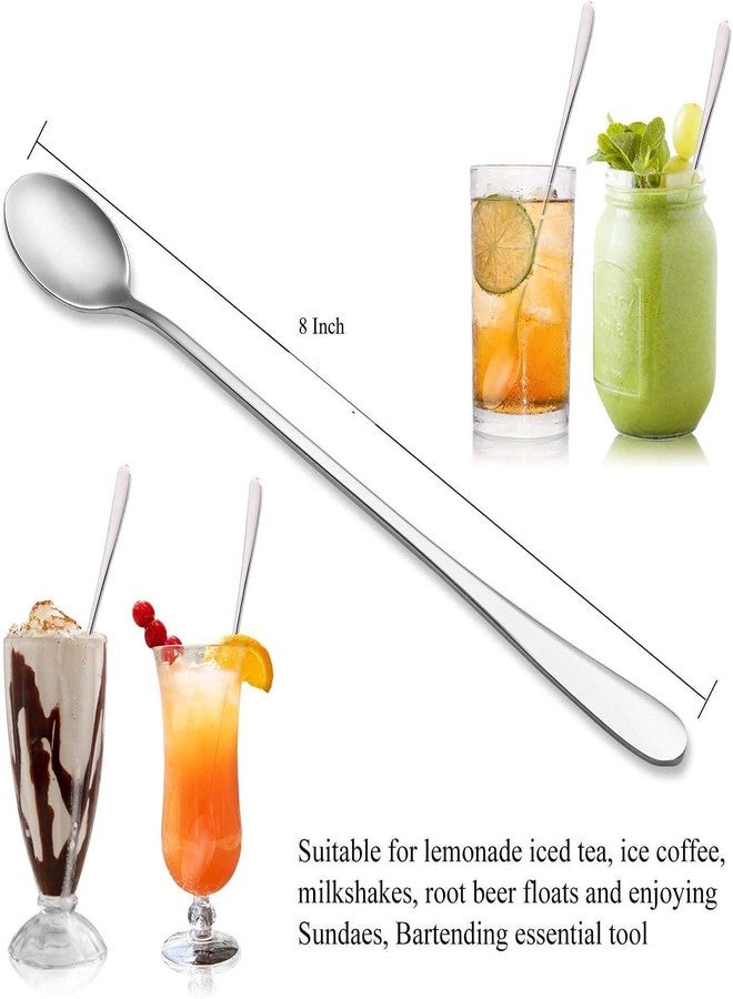 VishList Stainless Steel 4 Pcs Soda Spoons/Horlicks Spoon/Milkshake Spoon/Bar Spoon, Elegant, Durable, Dishwasher Safe – Ideal for Juices, Cocktails, Ice Cream, and Everyday Dining 8.5 inch- Set of 4 - Image 2