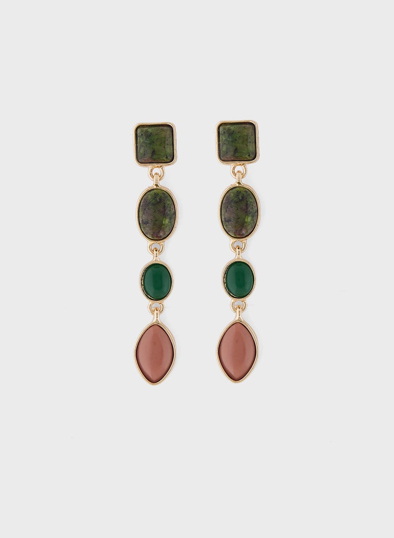 ELLA Stone Detail Drop Earrings - Image 1