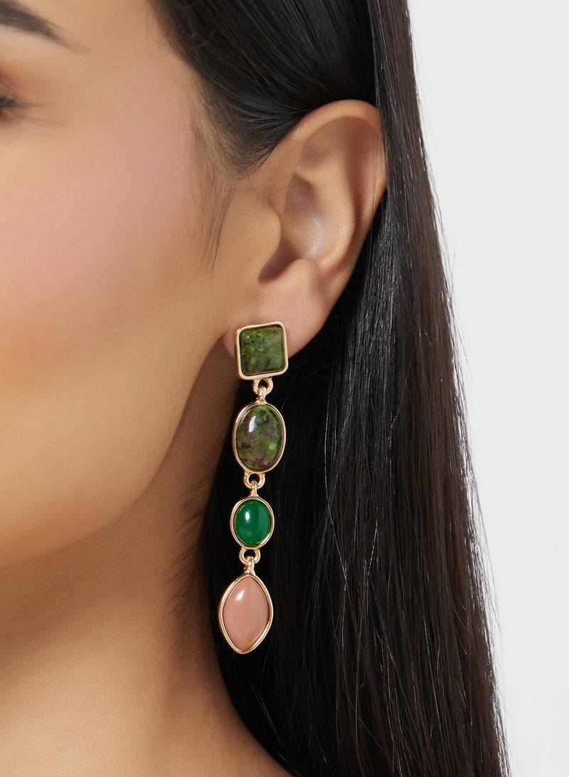 ELLA Stone Detail Drop Earrings - Image 3