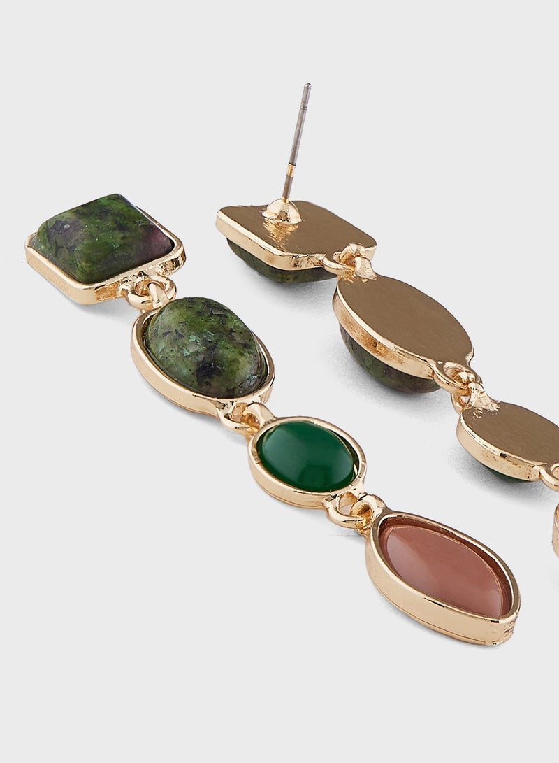 ELLA Stone Detail Drop Earrings - Image 2