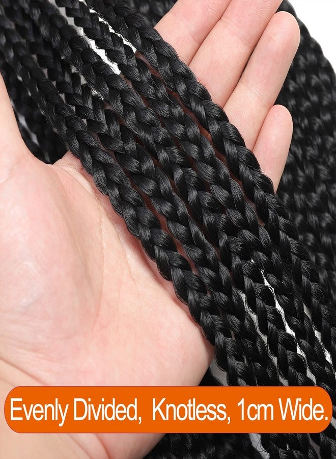 Chicmoi Box Braid Crochet Hair 36 Inch Long Crochet Box Braids Pre Looped 6 Packs 144 Strands 1B Black Soft Knotless Crochet Box Braids Hair for Black Women (1B, 36 inch 6 packs) - Image 5