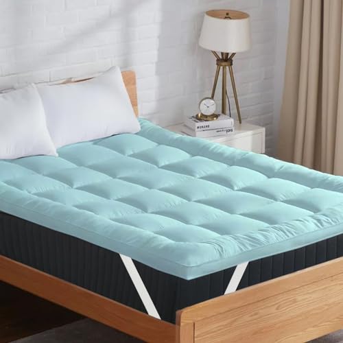 AVI Luxury Soft 5D Spiral 2500 GSM Microfiber Queen Bed Mattress Topper, Extra Thick 3 Inch Mattress Padding, Cooling Breathable Cotton Pillow Top with Elastic Bands, (Sky Blue, 60x78 Inch) - Image 5