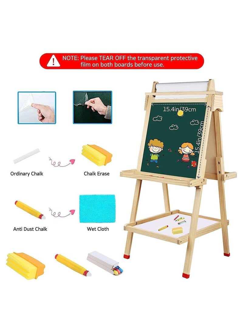 Kids Easel Wooden Art Easel Adjustable Standing Easel Double-Sided Drawing Easel - pzsku/Z456FA7AF7558B6B10995Z/45/_/1695034644/73622293-c861-4566-adf9-615918a33b11