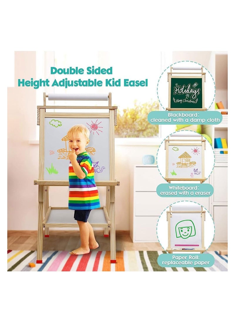 Kids Easel Wooden Art Easel Adjustable Standing Easel Double-Sided Drawing Easel - pzsku/Z456FA7AF7558B6B10995Z/45/_/1695034645/5fd656bd-e825-4826-ab8f-ebc3abdad39b