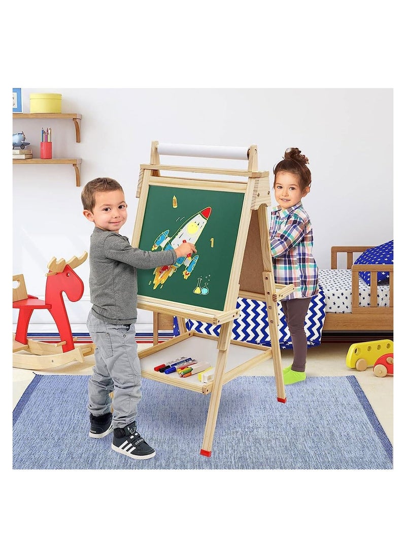 Kids Easel Wooden Art Easel Adjustable Standing Easel Double-Sided Drawing Easel - pzsku/Z456FA7AF7558B6B10995Z/45/_/1695034646/bb2f9a1c-1a5b-4656-804b-09cf5c5086b0