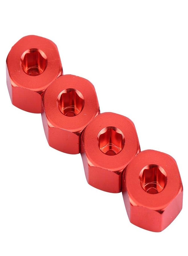 Dilwe محول هكس لعربة ديلوي RC، 4 قطع من سبائك الألمنيوم محول هكس للعجلات من 6 مم إلى 12 مم لسيارة WPL 1634 RC شاحنة قطع غيار ملحقات (أحمر) - Image 5