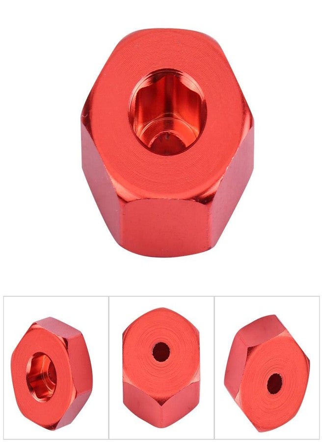 Dilwe محول هكس لعربة ديلوي RC، 4 قطع من سبائك الألمنيوم محول هكس للعجلات من 6 مم إلى 12 مم لسيارة WPL 1634 RC شاحنة قطع غيار ملحقات (أحمر) - Image 4