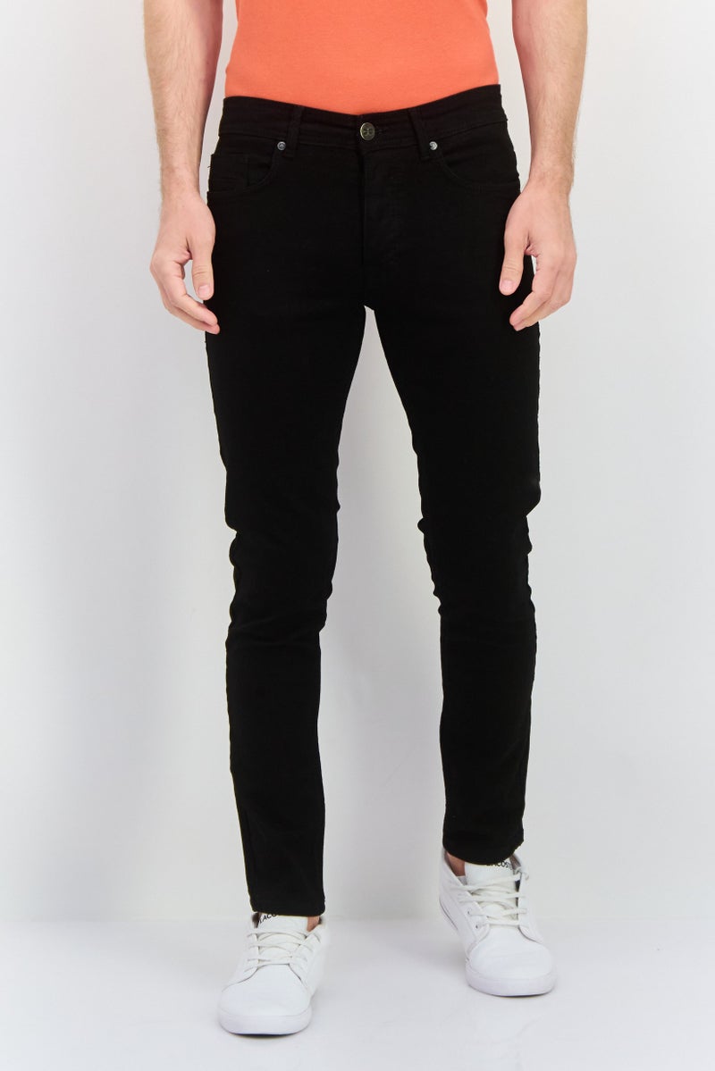 CROSSHATCH Men Slim Fit Solid Chino Pant, Black - Image 1