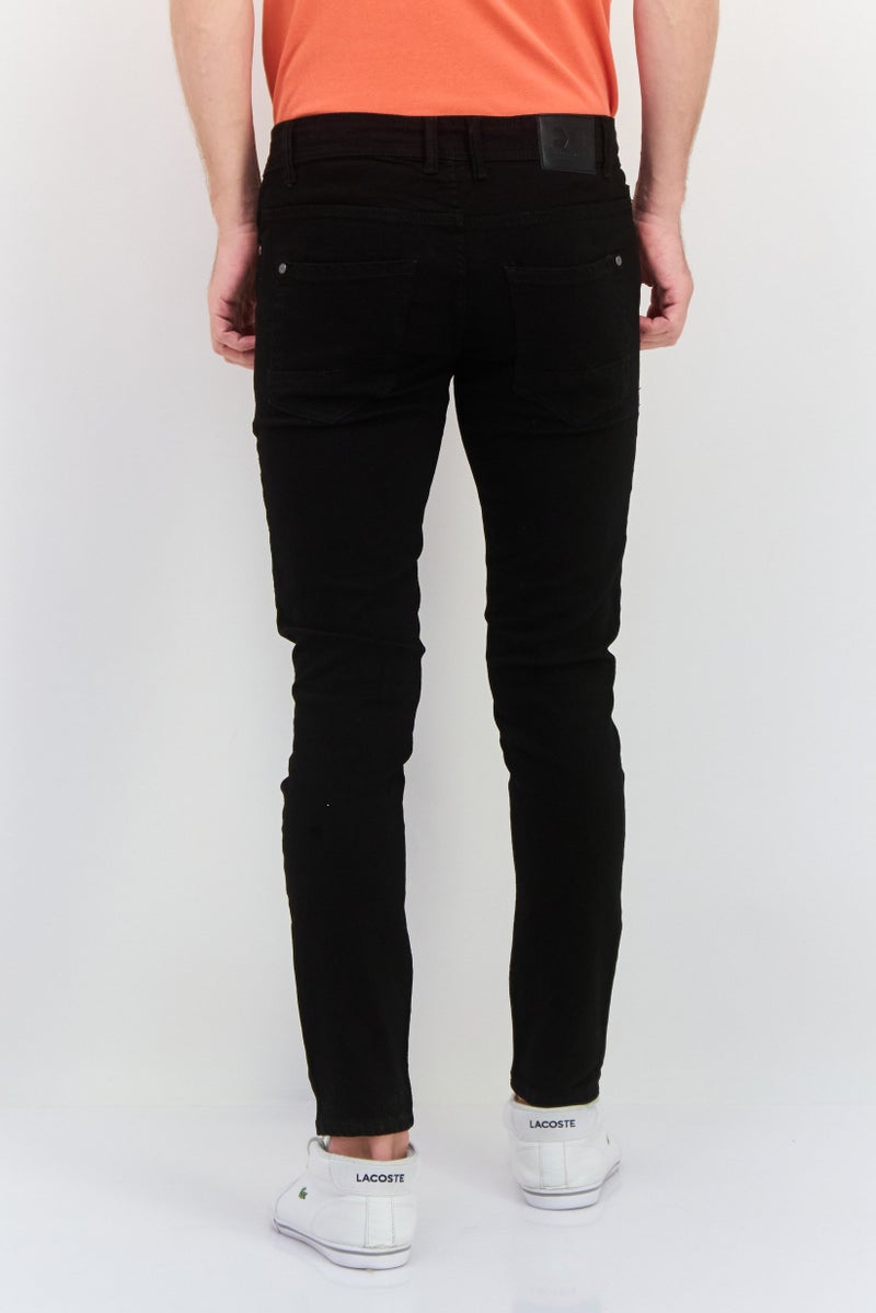 CROSSHATCH Men Slim Fit Solid Chino Pant, Black - Image 3