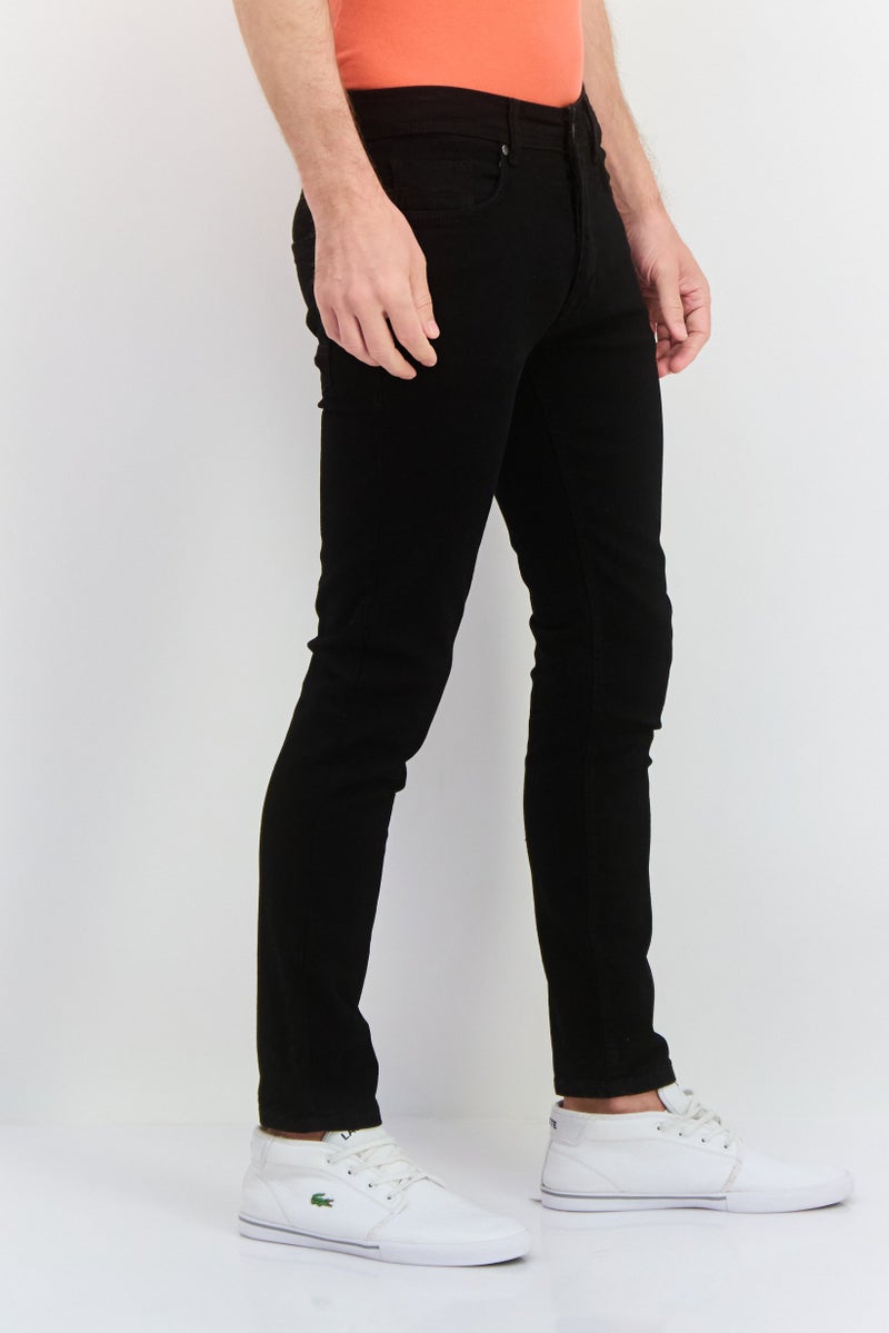 CROSSHATCH Men Slim Fit Solid Chino Pant, Black - Image 2