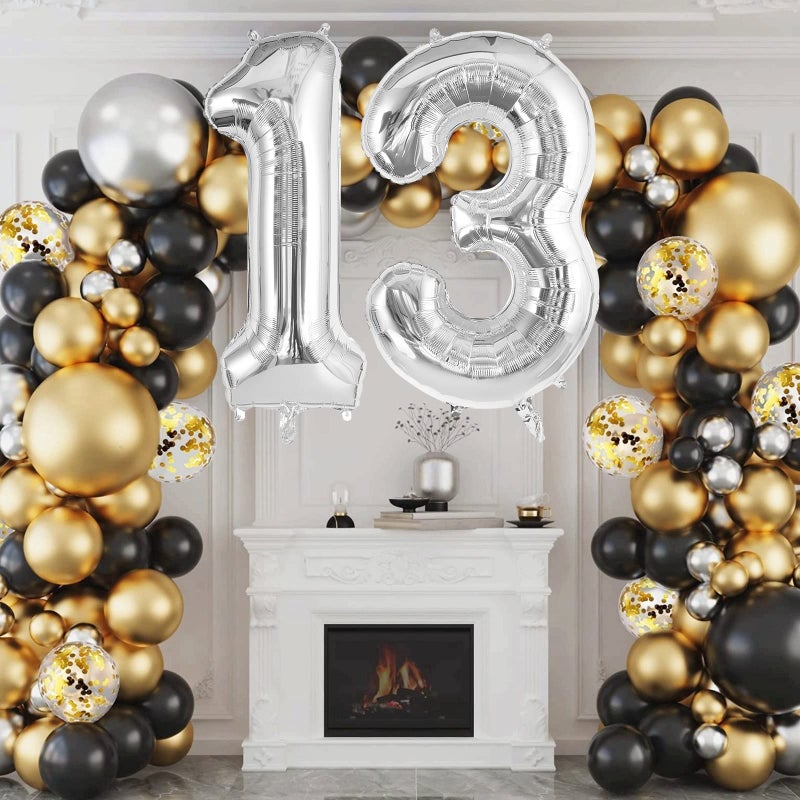 TOTAFAM Silver 13 Balloon Numbers, Large 13 or 31 Foil Balloons, Big Number Balloon 40 Inch for Birthday Anniversary Events Party Decorations ï»¿ - Image 4