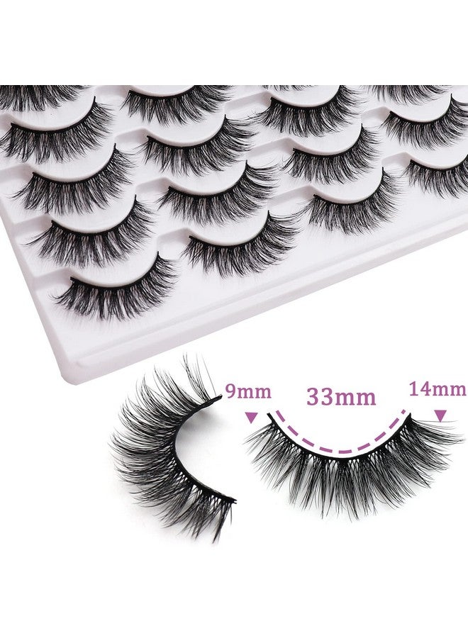 Losha Eyelashes Natural Look Faux Mink Lashes Pack Handmade Wispy False Eyelashes 14 Pairs Cat Eye Lashes (Y52) - Image 3