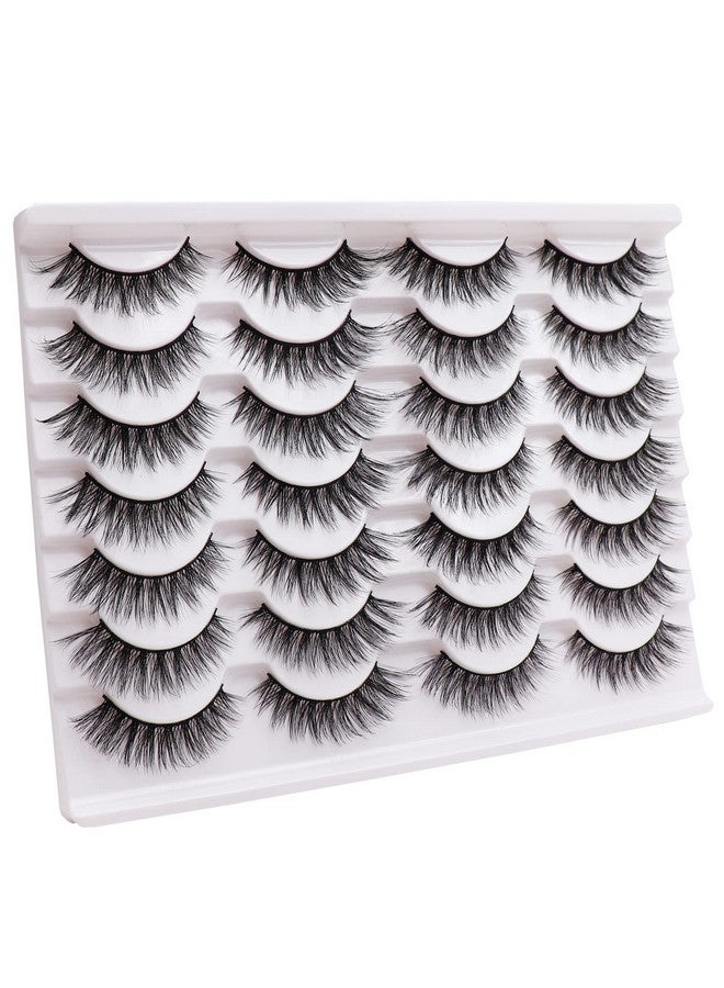 Losha Eyelashes Natural Look Faux Mink Lashes Pack Handmade Wispy False Eyelashes 14 Pairs Cat Eye Lashes (Y52) - Image 5