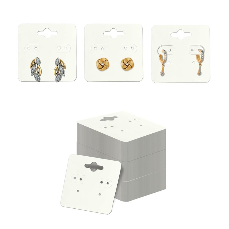 DEEPTAGS Jewellery Display Cards for Earring Necklace Jewelry Bracelet White 200 PCS