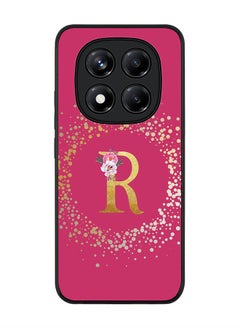 Stylizedd For Xiaomi Redmi Note 14 Pro 5G / X7 5G Case,Slim fit Camera Protection, Shockproof Thin Phone cover  - Custom Monogram Floral - R ( Deep Pink )  - Image 1