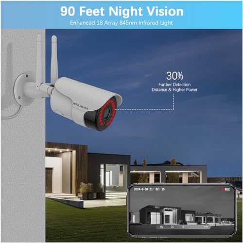 WEILAILIFE 【130° Wide-Angle & 2-Way Audio】 Outdoor Wireless Security Camera System, WiFi Video Surveillance, Home Security Cameras - Image 5