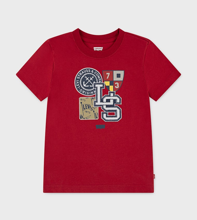 ليفايز تي شيرت بياقة مستديرة بتفاصيل رقعة الإبحار