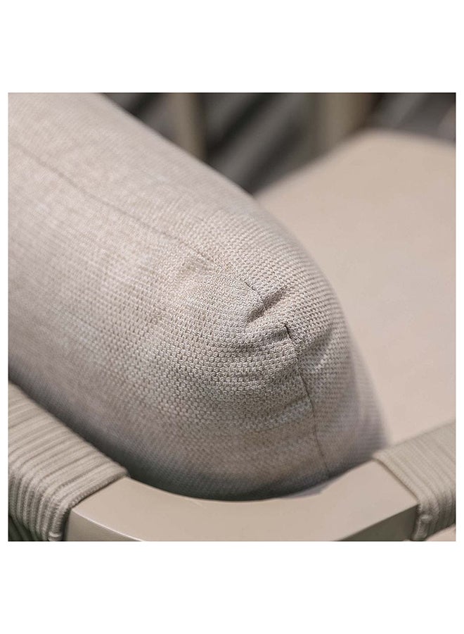 DANUBE HOME طقم طعام خارجي مانشستر 7 قطع مقاوم للماء لمجموعات تناول الطعام في الحديقة 6 مقاعد لجميع الأجواء من الألمنيوم/حبل دائري أثاث خارجي حديث للحديقة والفناء رمادي - Image 2