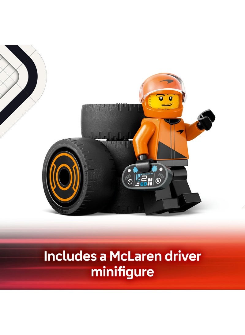 LEGO City F1® Driver with McLaren Race Car Mini Vehicle Toy Playset 60442 (86) Pieces  - Image 5