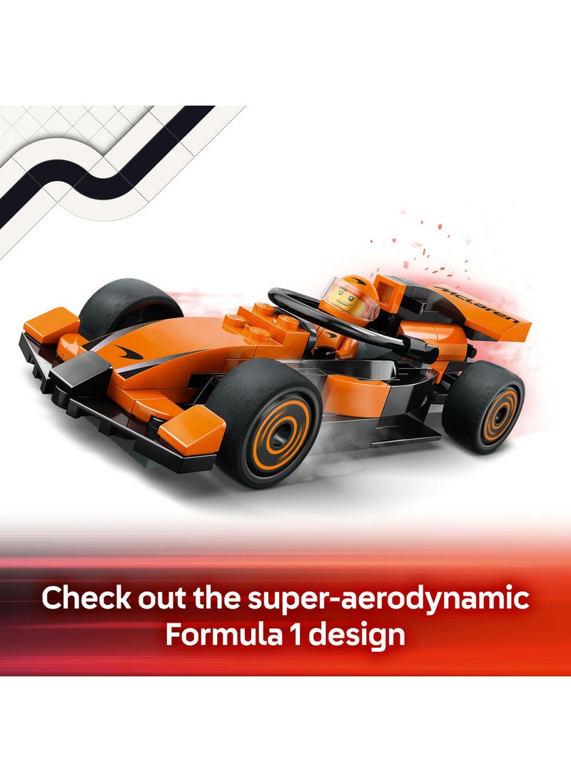 LEGO City F1® Driver with McLaren Race Car Mini Vehicle Toy Playset 60442 (86) Pieces  - Image 4