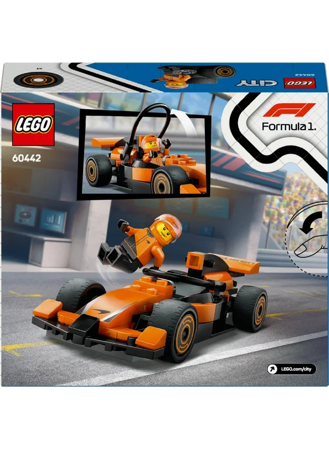 LEGO City F1® Driver with McLaren Race Car Mini Vehicle Toy Playset 60442 (86) Pieces